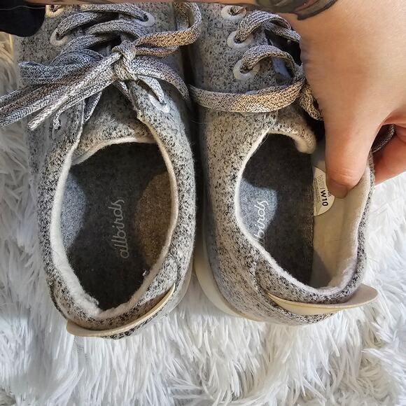 Allbirds Wool Pipers Gray Wool Sneakers Casual Lace Up Women Size 10 - Picture 2 of 5